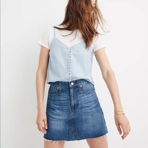 Madewell Rigid Denim A-Line Mini Skirt in Lakeline Wash size 28
